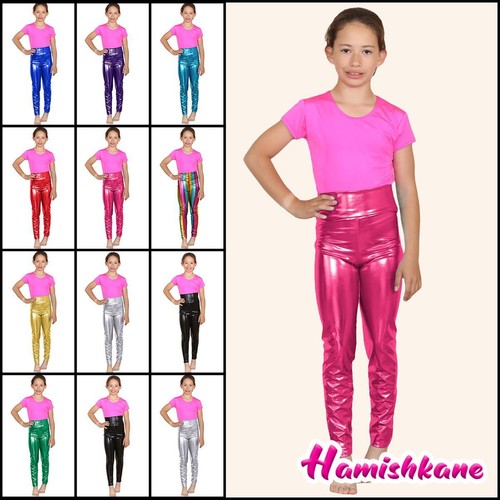 Metallic high waist leggings - metallic,