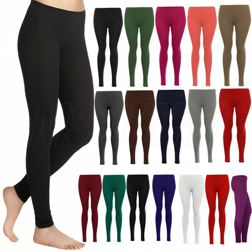 Ladies plain leggings full - ladies,
