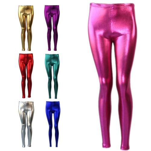 Girls metallic shiny leggings - girls,