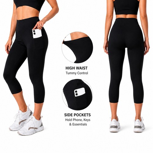 Women capri leggings - women, high