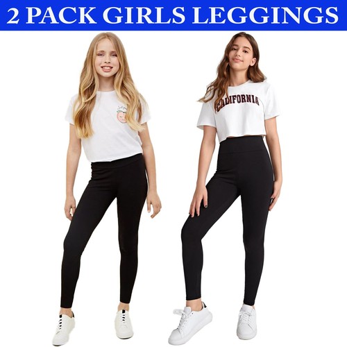 Pack girls black leggings - 2,